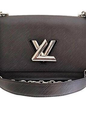 Louis Vuitton Black Epi Leather Twist Shoulder Bag with Silver Hardware